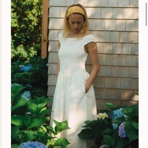 Ceci Smocked Midi in Ivory